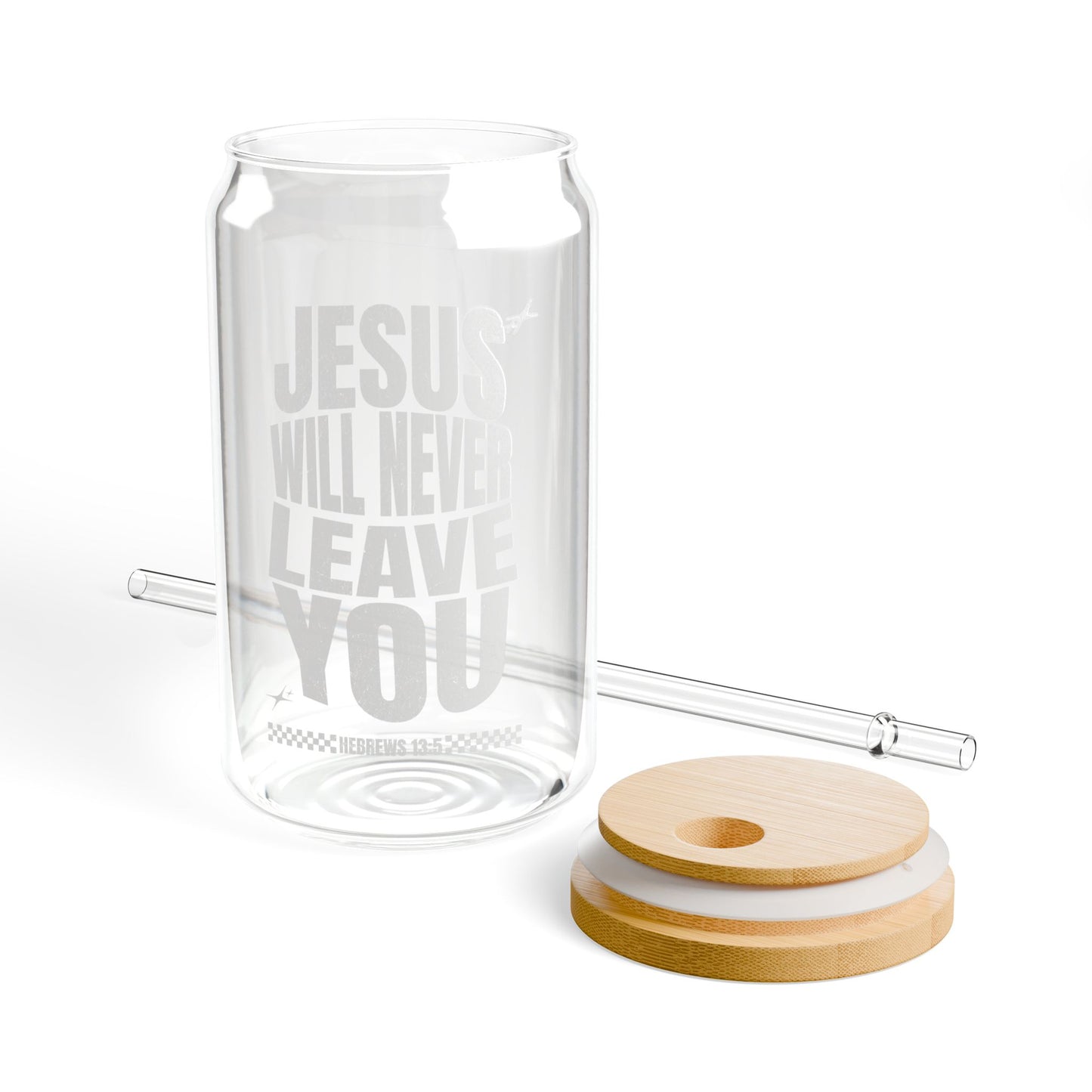 Never Forsaken 16 oz Glass Can