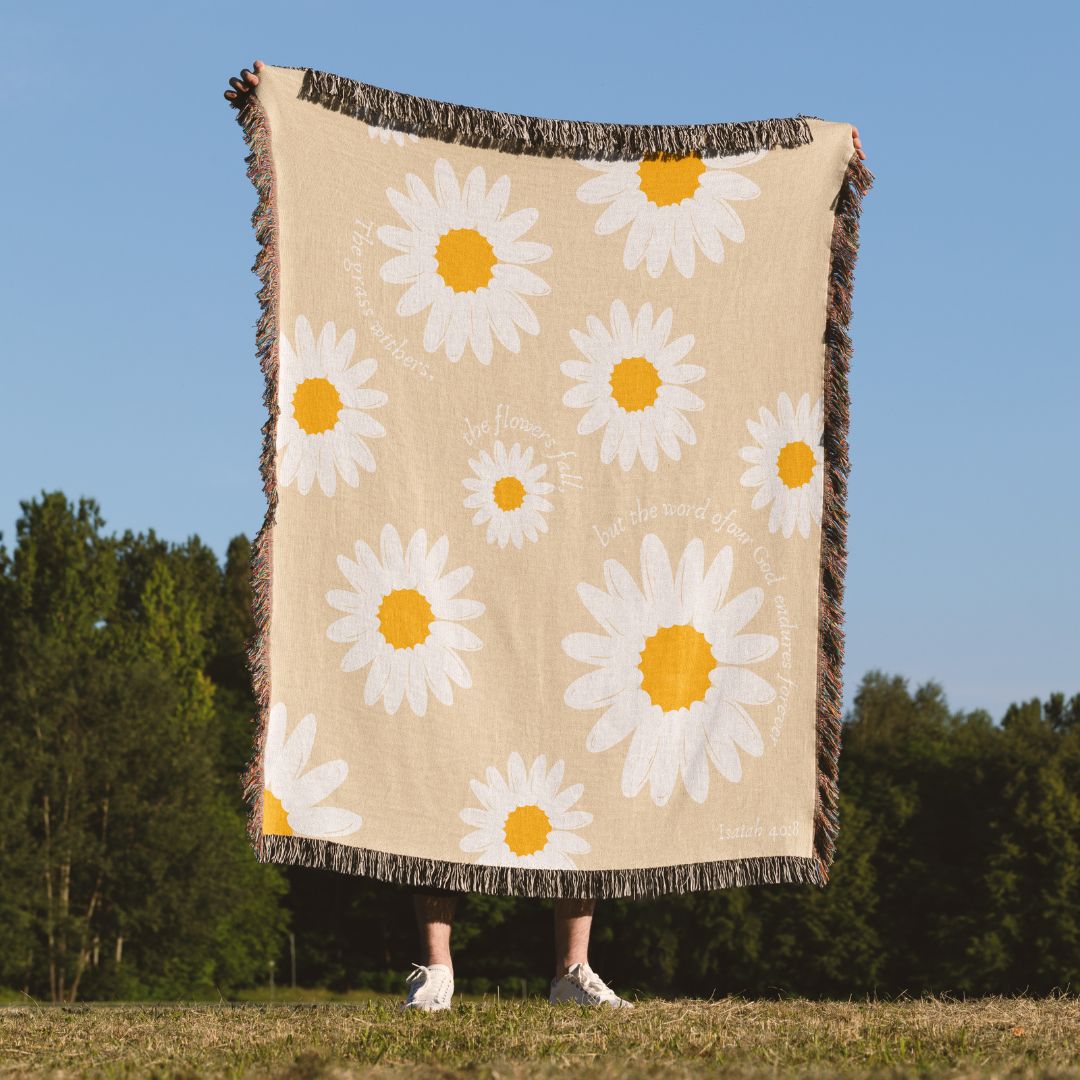 Flowers Fall Woven Blanket