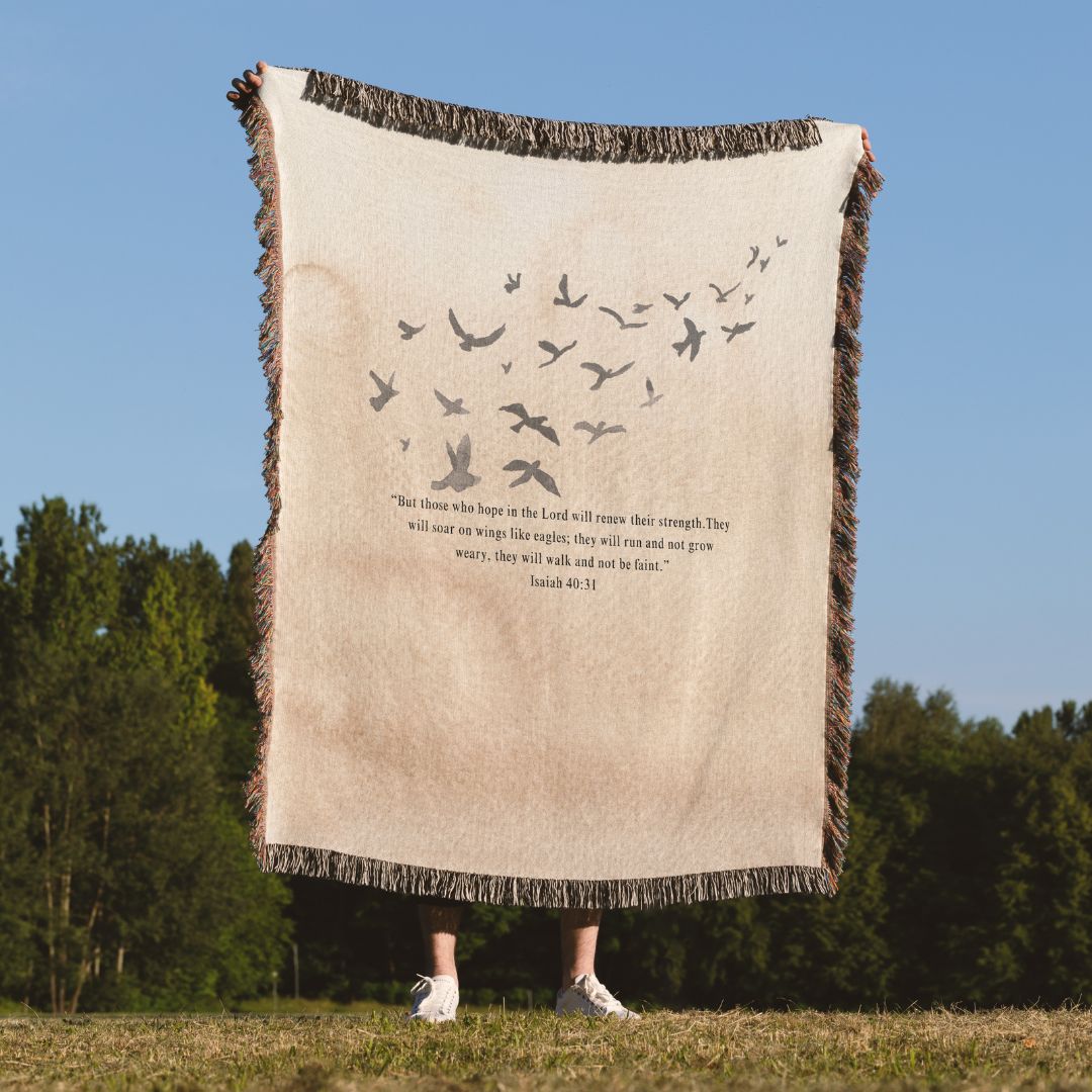 Isaiah 40:31 Woven Blanket