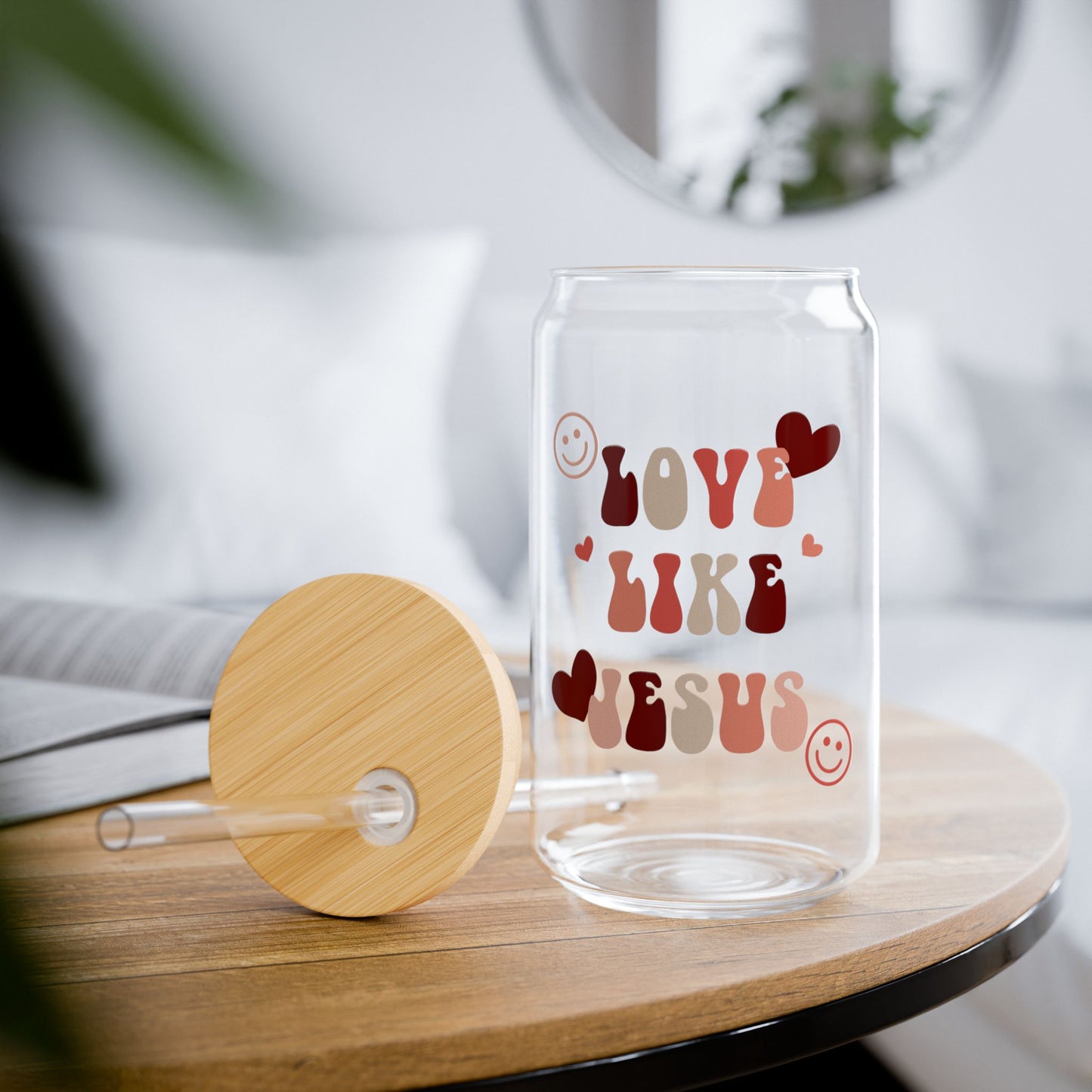 Love Like Jesus 16oz Glass Can