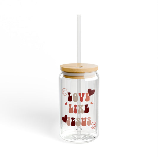 Love Like Jesus 16oz Glass Can