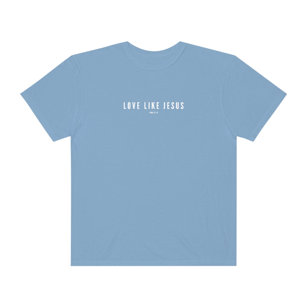 blue love like jesus shirt front