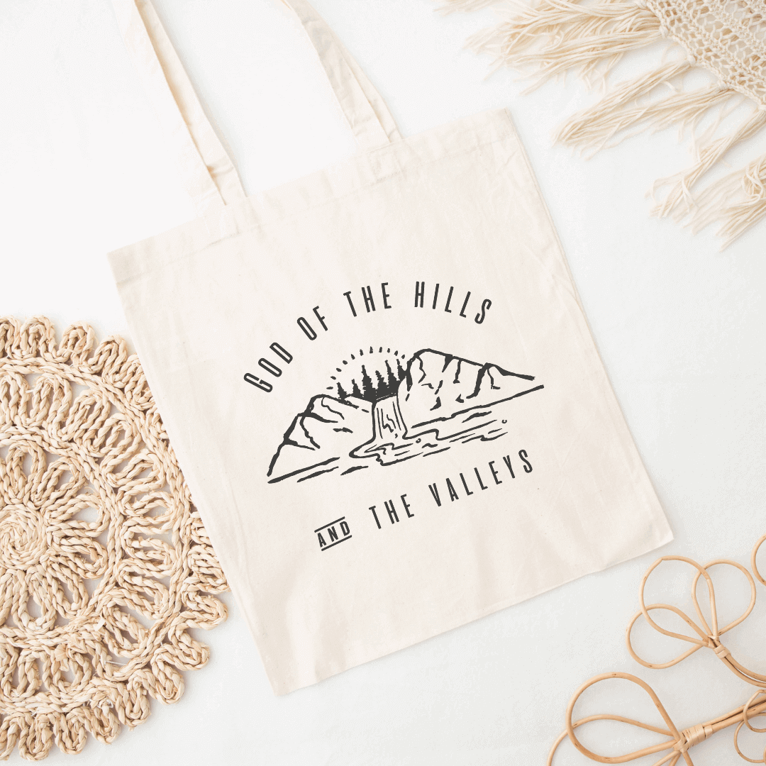 God of the Hills and Valleys Tote Bag