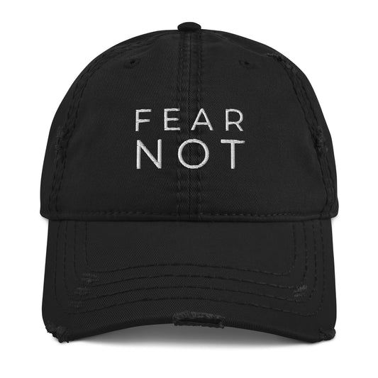 Black Fear not distressed hat